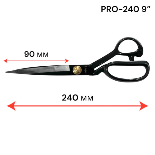Ножницы портновские GOLDEN EAGLE TC-P240 9" для кроя ткани из высококачественной стали с прорезиненными ручками