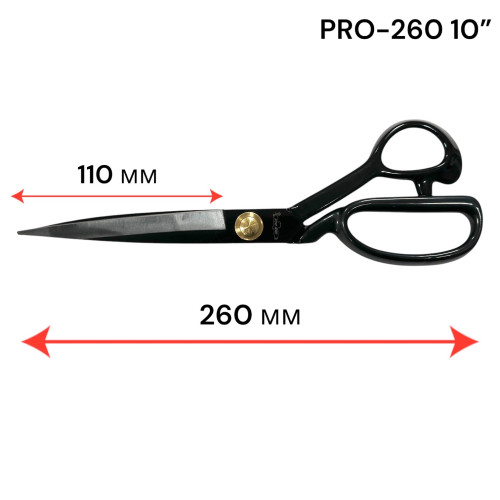 Ножницы портновские GOLDEN EAGLE TC-P260 10" для кроя ткани из высококачественной стали с прорезиненными ручками